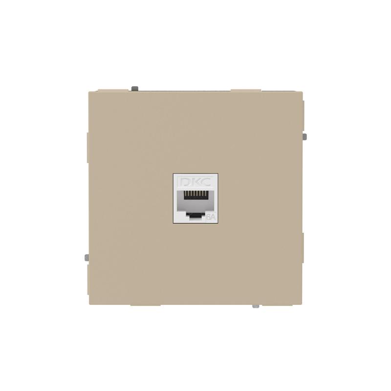 Розетка компьютерная 1-м KANT RJ45 кат.6A без шторки ванильн. марципан DKC 7015673