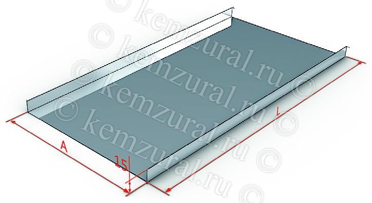 Крышка для лотка осн.300 L3000 сталь 1мм КНЛ30 УТ1.5 КЭМЗ 443 301133 14