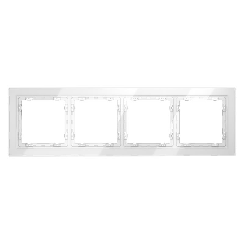 Рамка 4-м S70 стеклян. бел. Voltum VLS110401