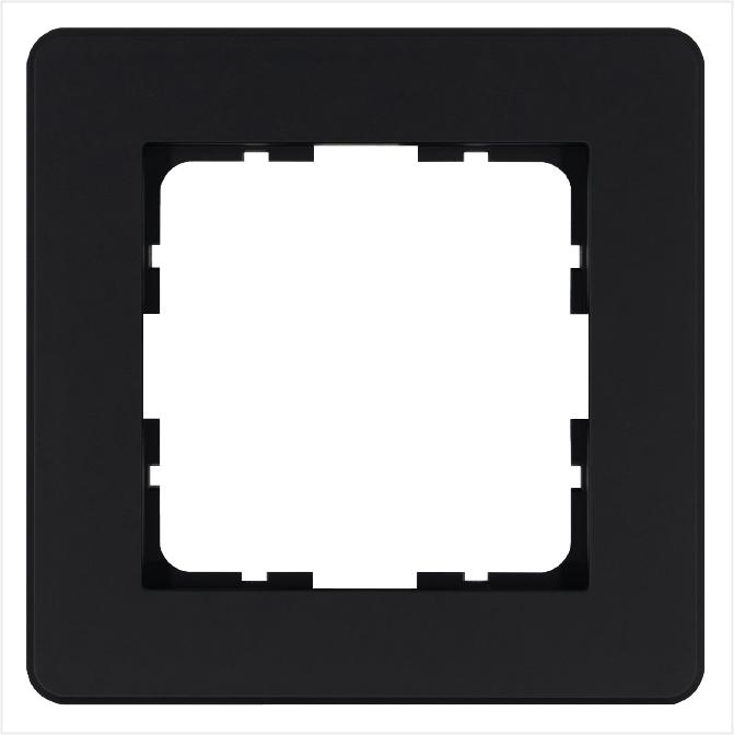 Рамка 1-м G-Flex черн. матов. soft touch Jasmart G1101PB