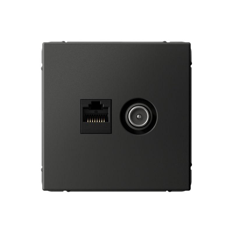 Розетка компьютерная + телевизионная 2-м СП ArtGallery RJ45 кат.5E + TV механизм базальт SE GAL001489