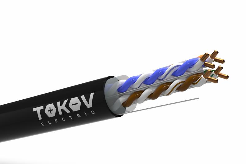 Кабель витая пара U/UTP 4х2х23AWG(0.57мм) кат.6 PE outdoor Fluke tested 305м (м) PRO TOKOV ELECTRIC TKP-C05-U-42-6-305-OD
