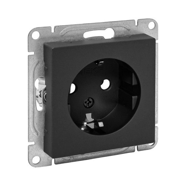 Розетка СП Эпика 16А с заземл. без защ. шторок механизм черн. EKF UP1-SOB-110