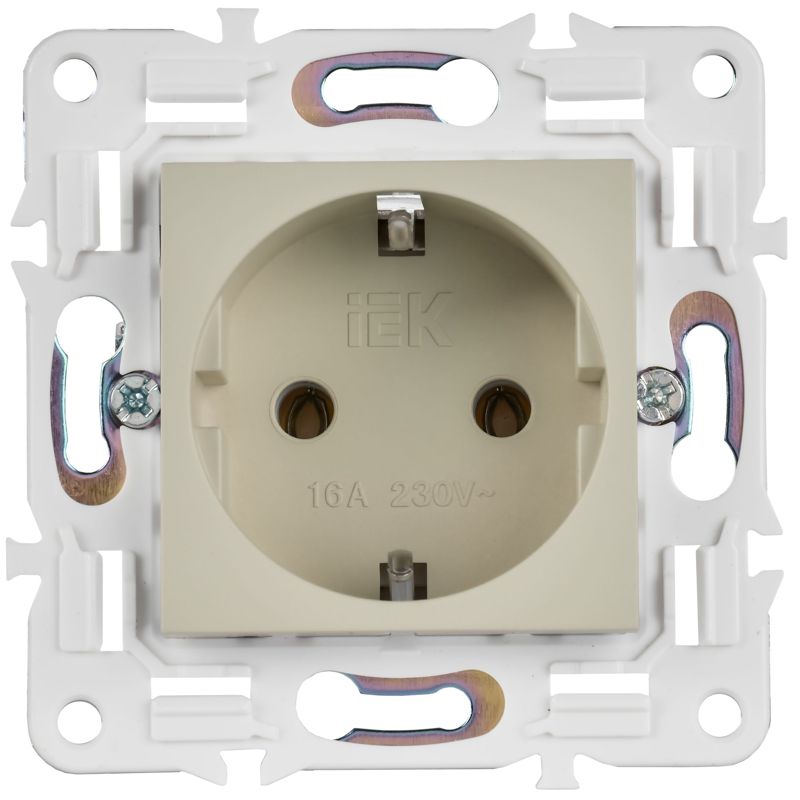 Розетка SKANDY 16А с заземл. без защ. шторок SK-R05B беж. IEK SK-R11-16-K10