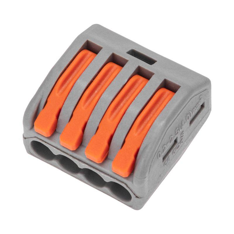 Клемма универсальная СМК 222-414 4-проводная сер. 0.08-2.5/4кв.мм (уп.50шт) Rexant 07-5254-4