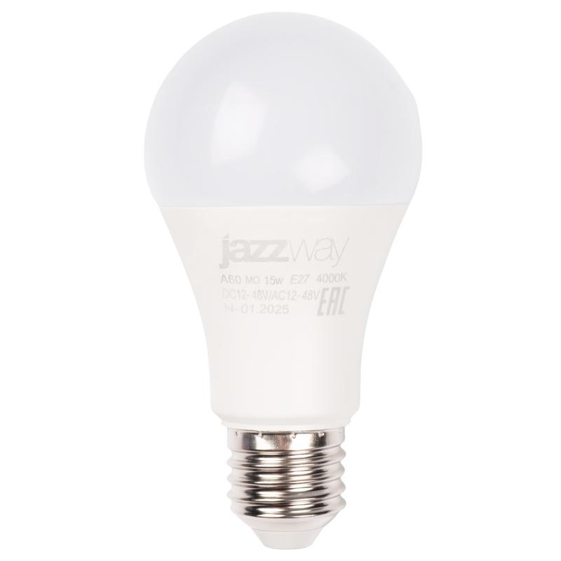Лампа светодиодная низковольтная PLED-A60 MO 15Вт 4000К холод. бел. E27 12-48В AC/DC Pro JazzWay 5050563