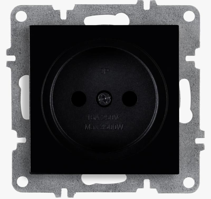 Розетка 1-м СП LAVIN/KAREN 16А IP20 без заземл. механизм черн. ARVIA 50 07 2000 215