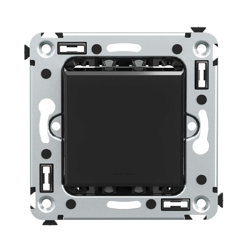 Переключатель 1-кл. 2мод. СП Avanti "Черный квадрат" 16А IP20 черн. DKC 4402113