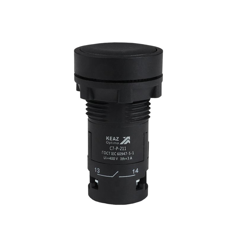 Кнопка OptiSignal Compact D22 С7-P-211 черн. 1НО+1НЗ XB7NA25 КЭАЗ 362043