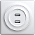 Розетка USB 2-м СП Florence 16А IP20 с подсветкой механизм бел. 1E10351300 OneKeyElectro 2260089