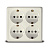 Розетка 4-м ОП Олимп с заземл. квадрат сл. кость UNIVersal 1171