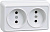 Розетка 2-м ОП Октава 10А IP20 без заземл. бел. IEK ERO20-K01-10-DC