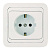 Розетка 1-м СП Mimoza 16А IP20 с заземл. пластик. основ. бел./бел. Makel 12028