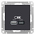Розетка USB AtlasDesign тип A+C 5В/2.4А 2х5В/1.2А механизм карбон SchE ATN001039