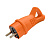 Вилка электрическая 1-м с ушком каучук оранж. Universal 3030
