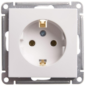 Розетка 1-м СП W59 16А IP20 с заземл. без защ. шторок механизм бел. SchE RS16-154-1-86