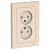 Розетка 2-м СП AtlasDesign 16А IP20 без заземл. защ. шторки в сборе беж. SchE ATN000222