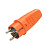 Вилка электрическая 1-м прямая каучук оранж. Universal 3031