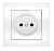 Розетка 1-м СП Бриллиант 16А IP20 без заземл. защ. шторки бел. UNIVersal 7947595