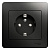 Розетка 1-м СП 1мод. Glossa 16А IP20 с заземл. защ. шторки в сборе антрацит SchE GSL000744