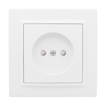 Розетка 1-м СП Минск 10А IP20 без заземл. защ. шторки бел. Basic EKF ERR10-022-100