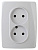 Розетка 2-м СП Эра12 12-2107-01 16А IP20 16AX 250В 2х2P бел. Эра Б0031238