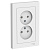 Розетка 2-м СП AtlasDesign 16А IP20 без заземл. в сборе бел. SchE ATN000120
