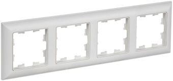 Рамка 4-м BRITE РУ-4-БрАБ арктич. бел./бел. IEK BR-M42-12-K91
