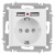 Розетка 1-м СП Accent 6-410-01М 16А IP20 250В P+E Schuko защ. шторки + 2хUSB бел. матов. Intro Б0063691