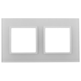 Рамка 2-м 14-5102-01 стекло Elegance бел.+бел. Эра Б0059168
