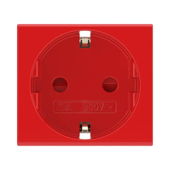 Розетка 1-м 2мод. Viva 16А IP20 2P+E с заземл. защ. шторки красн. DKC 45015