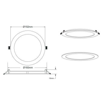 Светильник светодиодный LED 1-16-4K 16Вт 4000К встраив. круглый ЭРА Б0058402