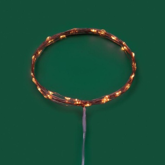 Гирлянда светодиодная "Роса" 5м 50 LED янтар. IP20 2хАА (в комплект не входят) Neon-Night 302-068