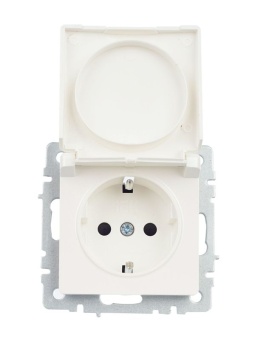 Розетка BRITE РСбш10-3-БрЖ 16А IP20 с заземл. защ. шторки с крышкой механизм жемчуж. IEK BR-R16-16-K36