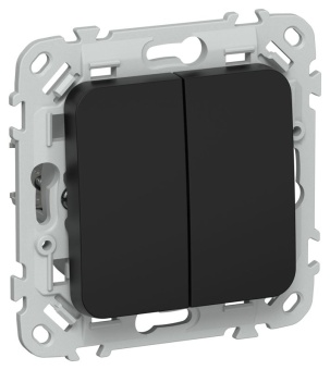 Выключатель 2-кл. СП FLITE ВС12-1-0-ФлЧ 10А механизм черн. IEK FI-V20-0-10-1-K02