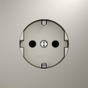 Розетка 1-м СП S70 16А с заземл. механизм кашемир Voltum VLS040103