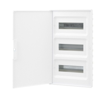 Щиток встраиваемый FRAME 36мод. с бел. дверцей с 4 шинами PEN (2шт на 8 отверст. и 2шт на 10 отверст.) бел. DKC F36B1WW