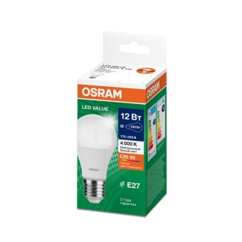 Лампа светодиодная LED G4 Value LVCLA100 12W/940 CRI95 12Вт 4000К 1200лм грушевидная матов. E27 170-250В OSRAM 4058075579002