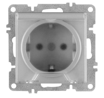 Розетка 1-м СП LAVIN/KAREN 16А IP20 с заземл. с крышкой механизм сер. ARVIA 50 03 2000 218