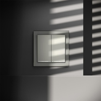 Переключатель проходной 2-кл. СП S70 10А с подсветкой механизм сталь Voltum VLS020405