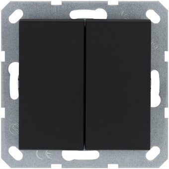 Выключатель 2-кл. 10А IP20 механизм черн. матовый soft touch Jasmart G3023PB
