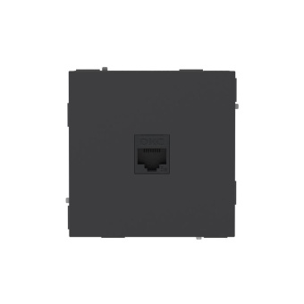 Розетка компьютерная 1-м KANT RJ45 кат.5E без шторки черн. уголь DKC 7012663
