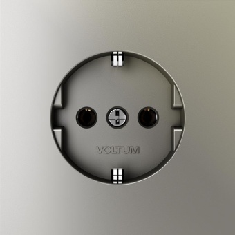 Розетка 1-м СП S70 16А с заземл. механизм шелк Voltum VLS040104