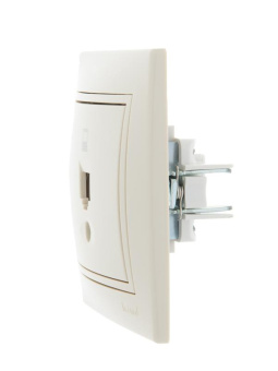 Розетка компьютерная 1-м СП Mira RJ45 крем./крем.. LEZARD 701-0303-139