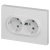 Розетка 2-м СП Accent 6-205-01 16А IP20 250В 2P+E Schuko AL/CU бел. Intro Б0063485
