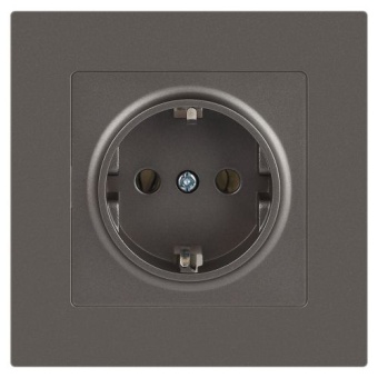 Розетка 1-м СП Accent 6-202-09 16А IP20 250В 2P+E Schuko титан Intro Б0063701