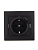 Розетка 1-м СП Mira 16А с заземл. + USB разъем черн. бархат LEZARD 701-4242-181