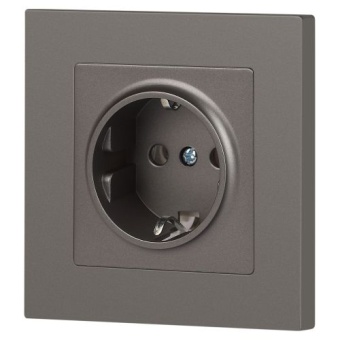 Розетка 1-м СП Accent 6-202-09 16А IP20 250В 2P+E Schuko титан Intro Б0063701