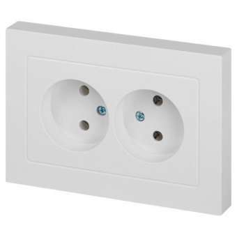 Розетка 2-м СП Accent 6-204-01 16А IP20 250В 2P AL/CU бел. Intro Б0063447