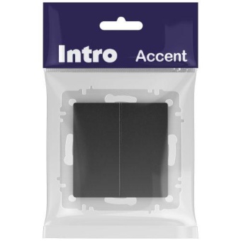 Переключатель 2-кл. СП Accent 6-107-05 10А IP20 250В AL/CU антрацит Intro Б0063564